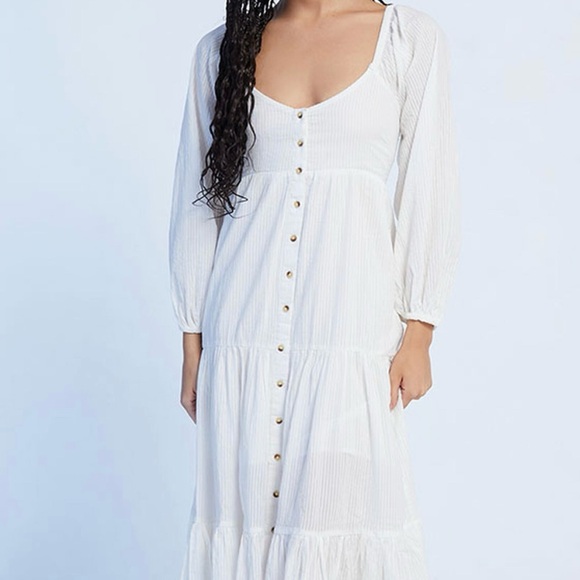 Billabong Starry Skies White Cotton Tiered Maxi Sundress - Picture 11 of 11